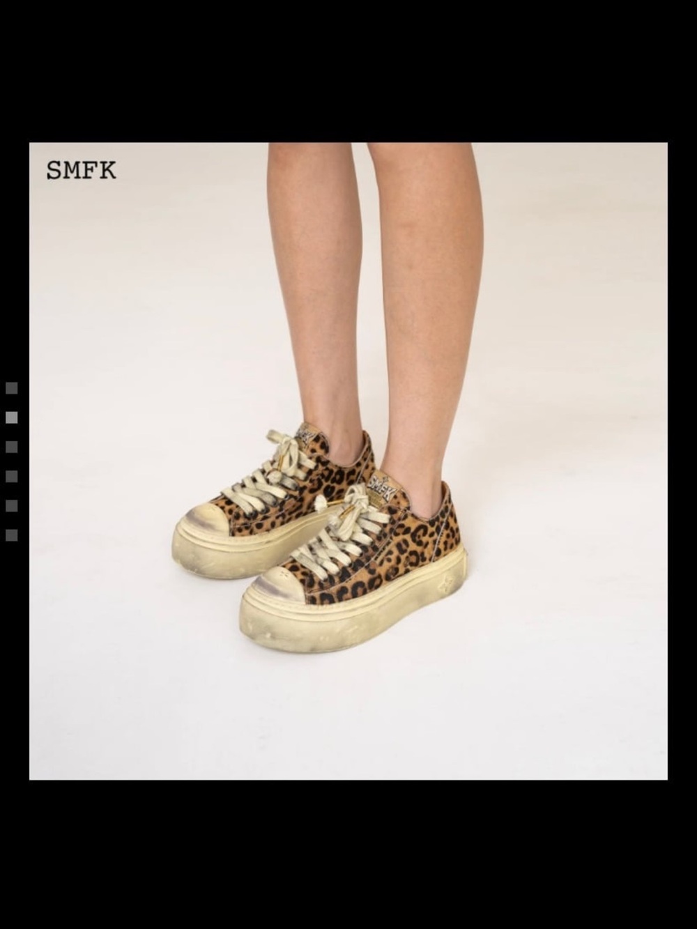SMFK Leopard Print Platform Sneakers in Brown